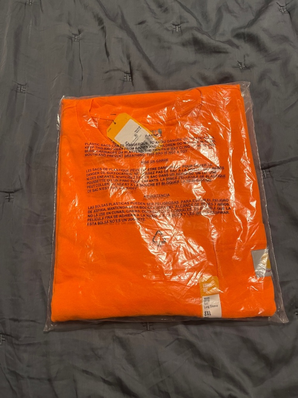 Carhartt Orange Long Sleeve Tee - 3XL tall